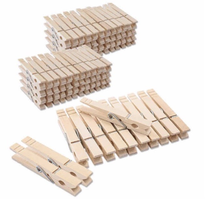 100Pcs Wood Clothespins Wooden Laundry Clothes Pins With Spring Standard 3” Size 100Pcs Wood Clothespins Wooden Laundry Clothes Pins With Spring Standard 3” Size