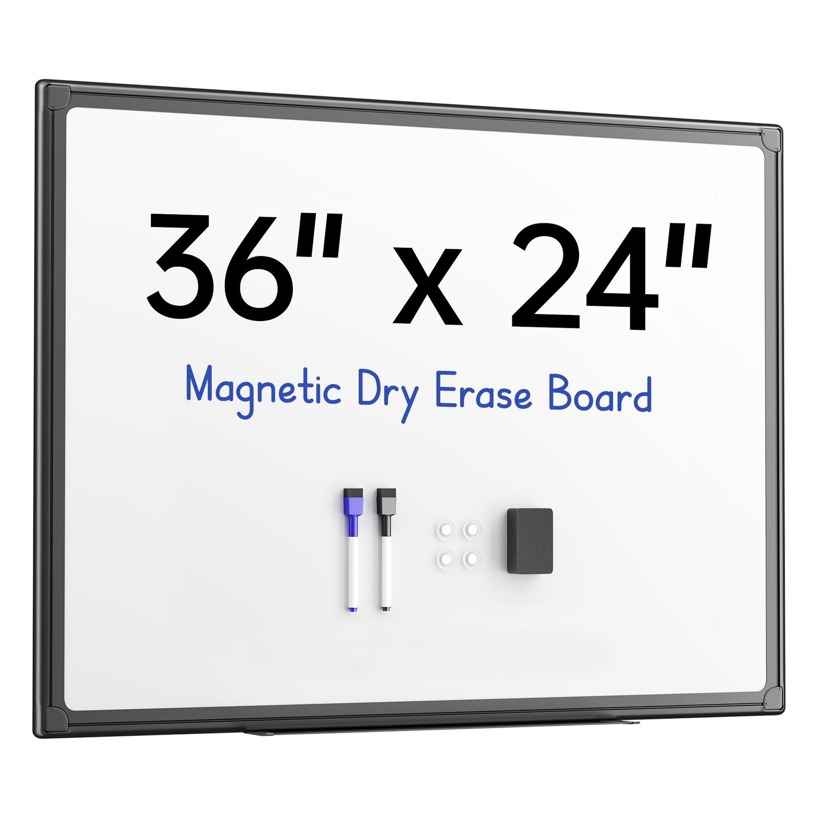 VUSIGN 36x24 Magnetic Dry Erase Whiteboard, Wall Mount, Black Frame VUSIGN 36x24 Magnetic Dry Erase Whiteboard, Wall Mount, Black Frame