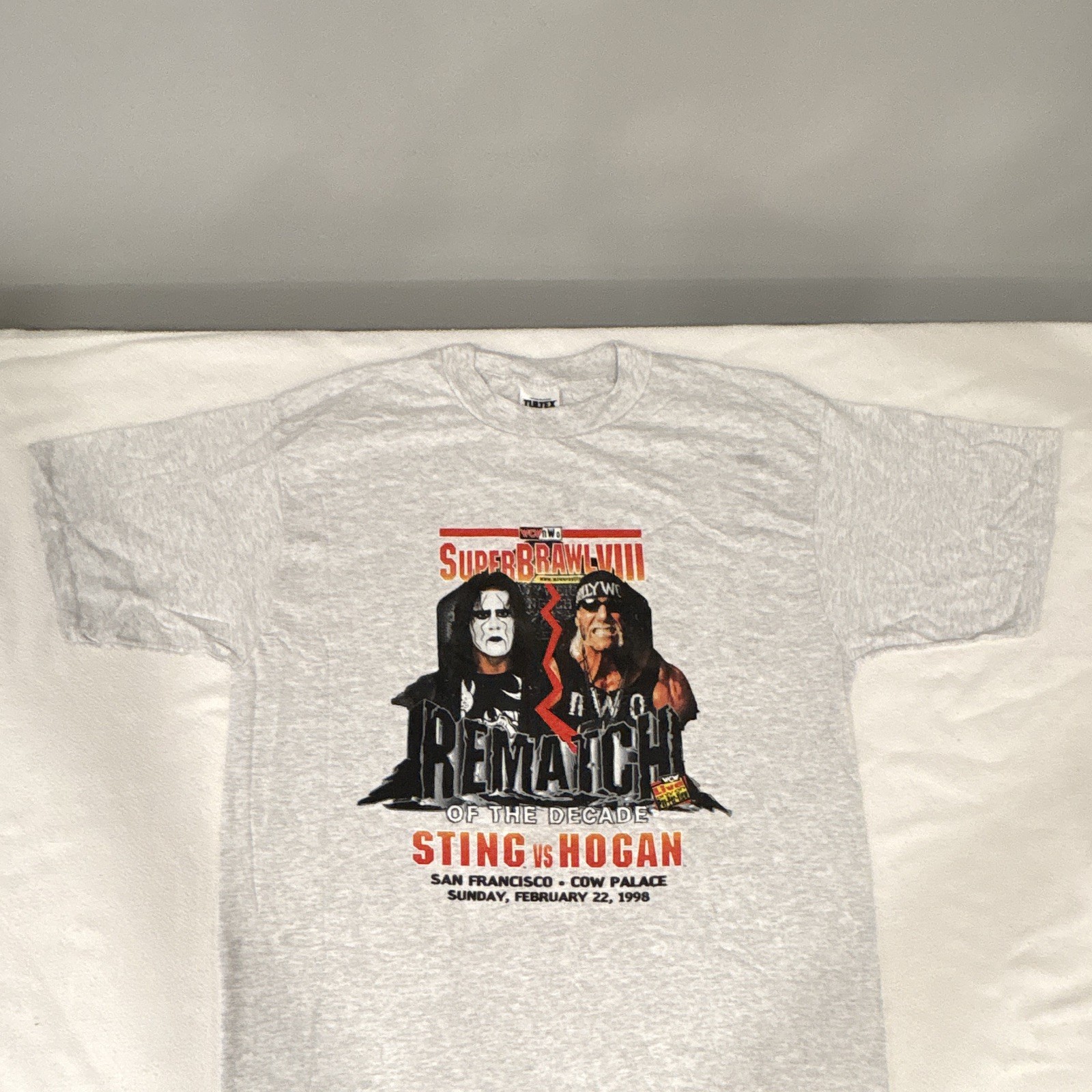 Tultex WCW SuperBrawl VIII 1998 Sting vs Hulk Hogan Wrestling Shirt XL Gray #52 Tultex WCW SuperBrawl VIII 1998 Sting vs Hulk Hogan Wrestling Shirt XL Gray #52