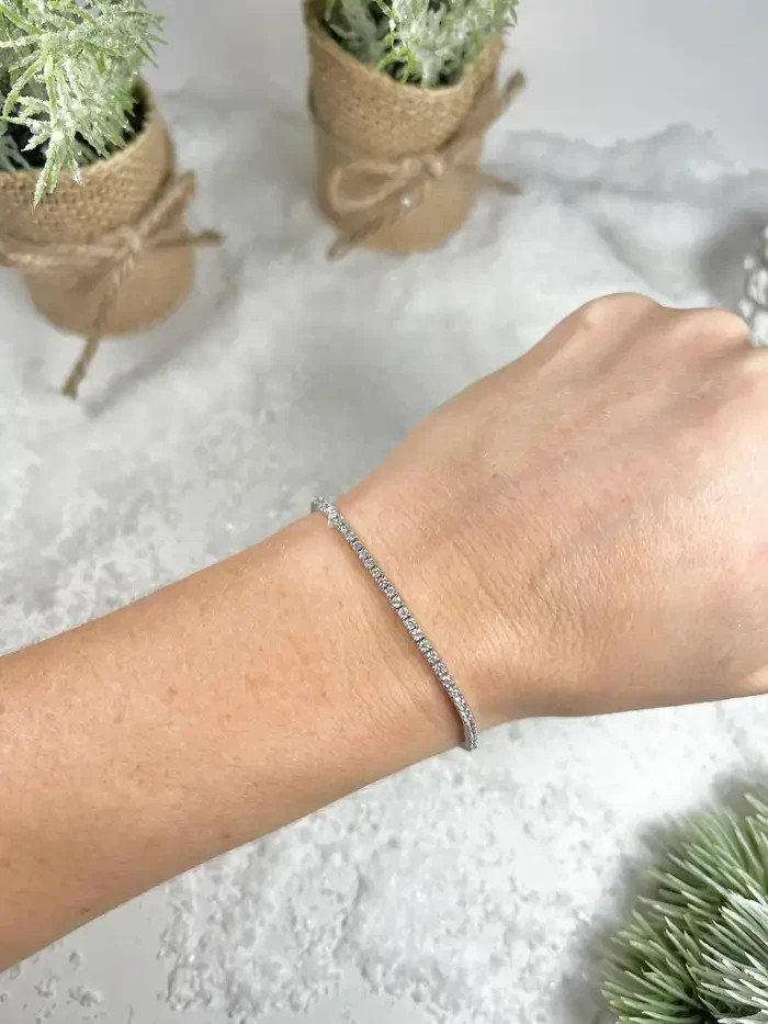 2.90CT Round Earth Mined Diamond Tennis Bracelet For Wedding 14k White Gold 2.90CT Round Earth Mined Diamond Tennis Bracelet For Wedding 14k White Gold
