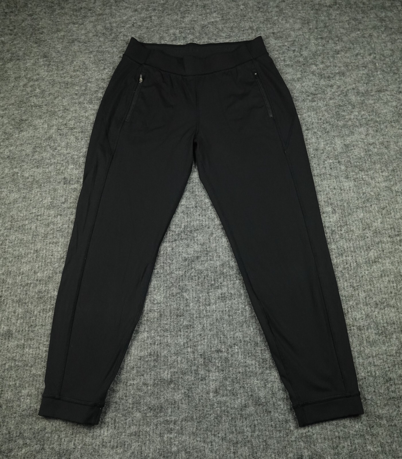 Athleta Jogger Womens Small Black Courtside Trouser Pant Zip Pockets Stretch-