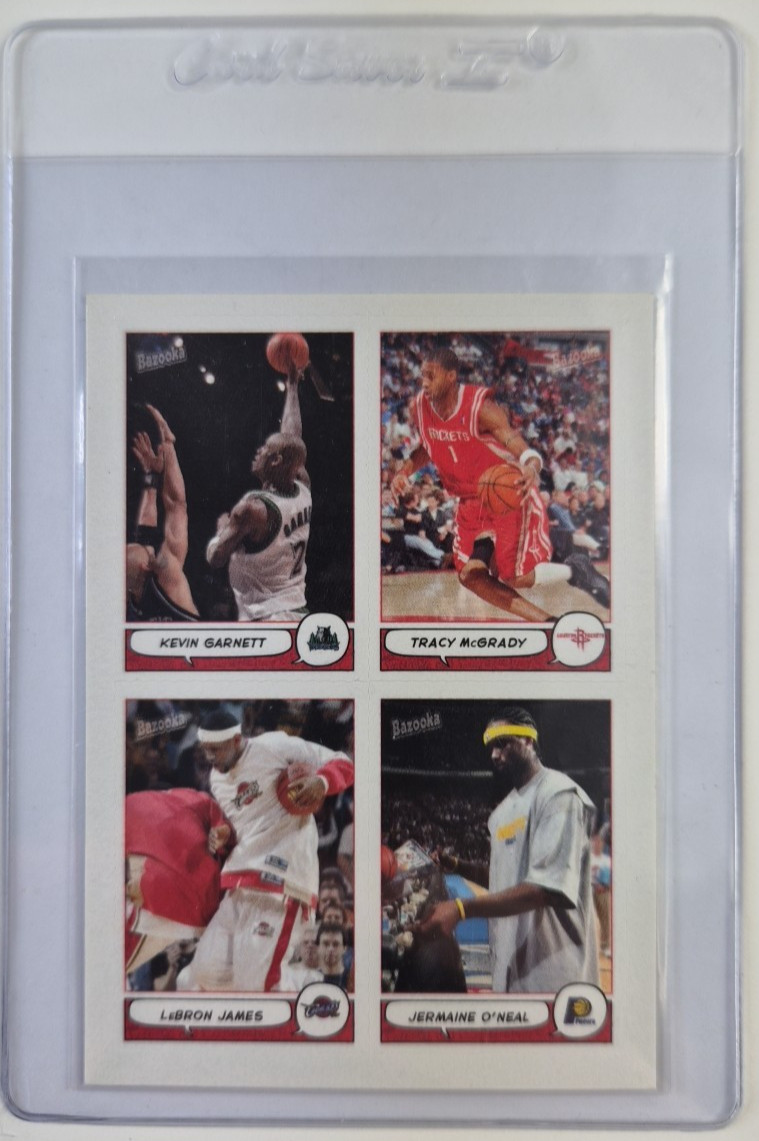 2004-05 Bazooka 4-on-1 Stickers #6 Garnett/McGrady/LeBron James, Gem Mint 10