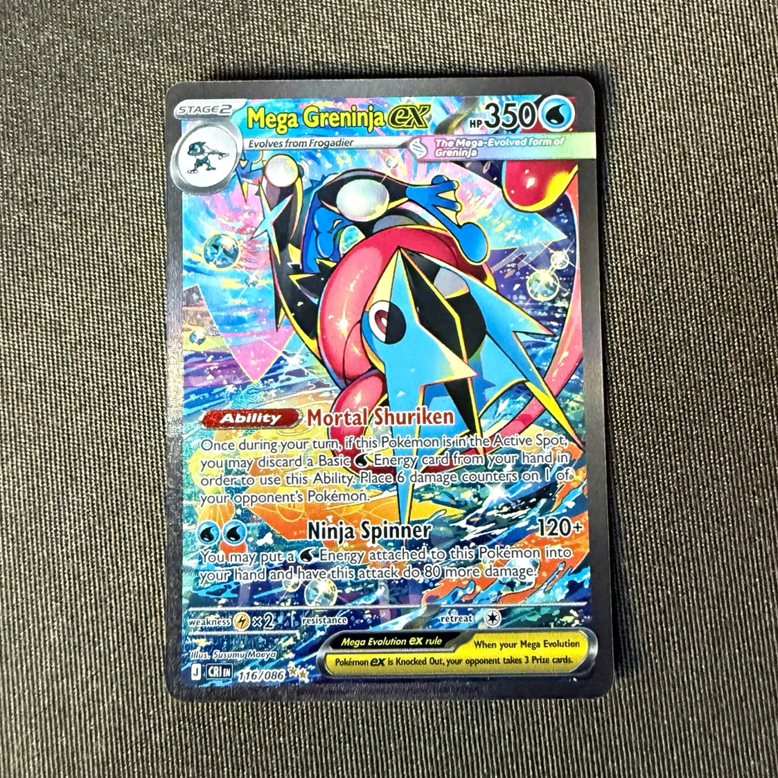 Pokemon TCG Mega Greninja EX 116/086 Crimson Invasion Full Art Holo UR EN