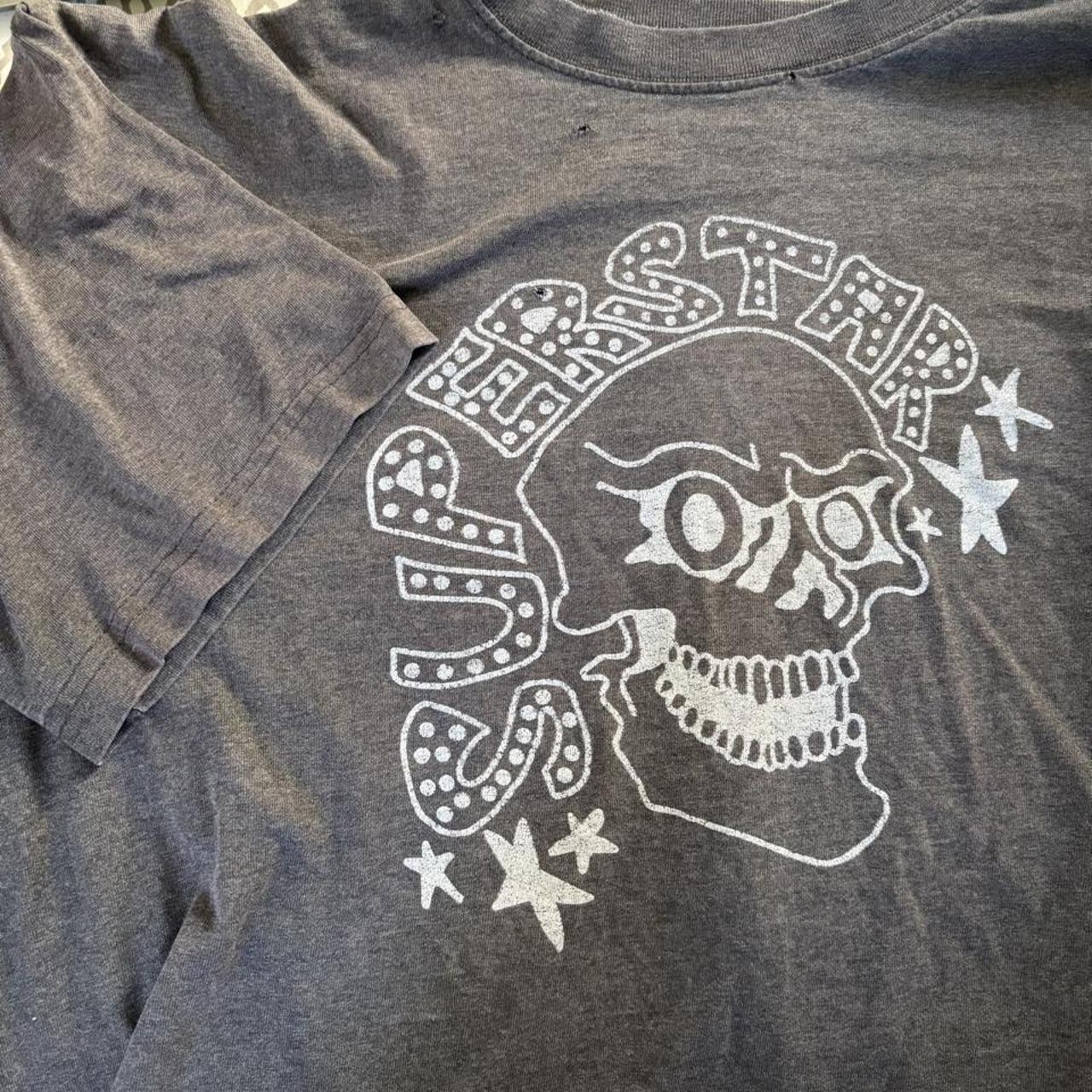 Gray & white skull superstar tee faded #skater #emo #archive #vintage