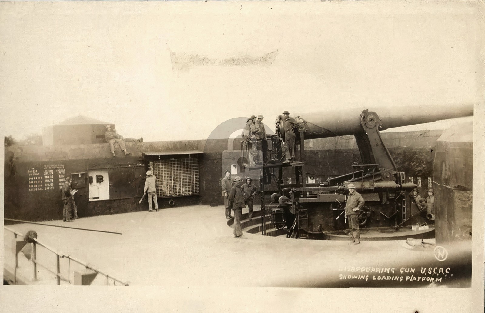 Disappearing Gun Showing Platform Delaware City DE RPPC Photo Postcard COPY Disappearing Gun Showing Platform Delaware City DE RPPC Photo Postcard COPY
