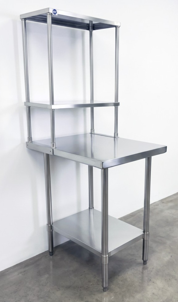 NSF Stainless Steel Table 2 Tier Workstation Size 24 NSF Stainless Steel Table 2 Tier Workstation Size 24