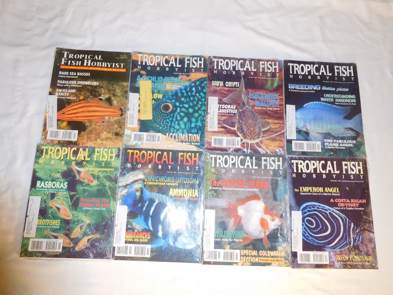 8 Vintage 1995-96 New & Sealed Tropical Fish Hobbyist Magazine Lot
