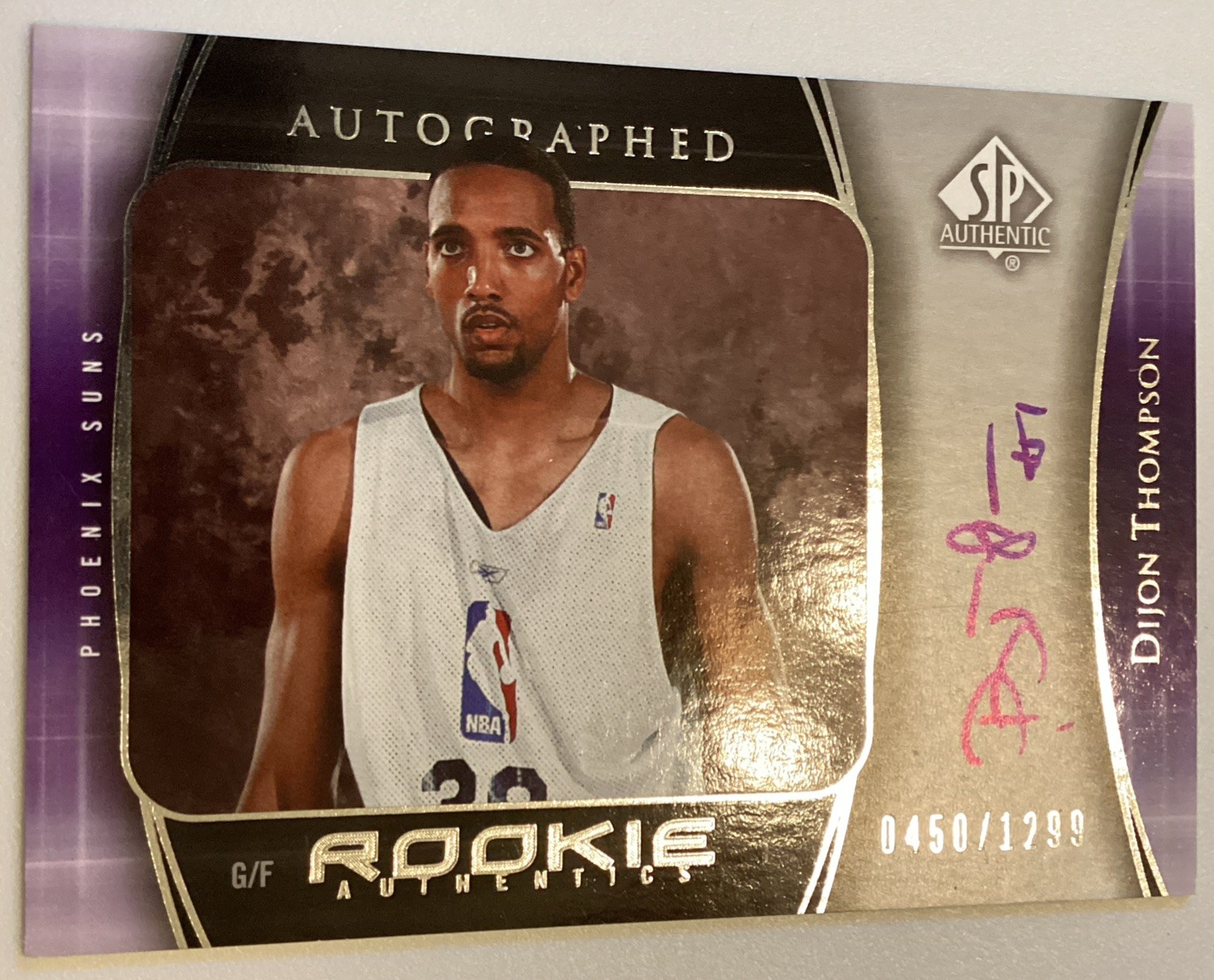 2005-06 SP Authentic Rookie Authentics /1299 Dijon Thompson #128 Rookie Auto RC 2005-06 SP Authentic Rookie Authentics /1299 Dijon Thompson #128 Rookie Auto RC