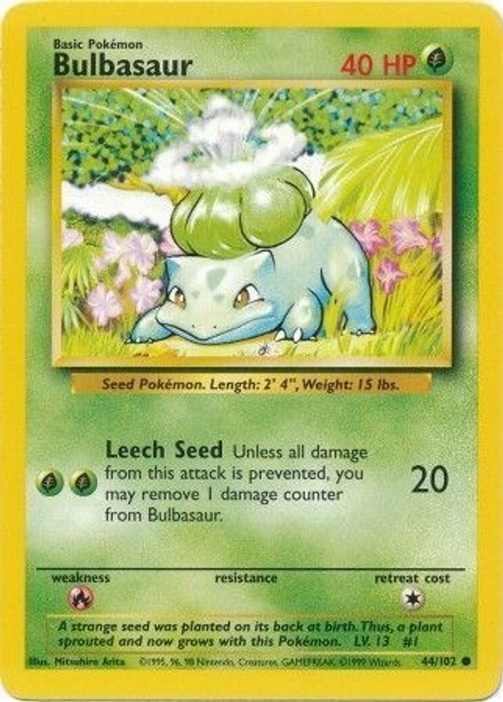 Bulbasaur 044/102 Base Set Pokemon Bulbasaur 044/102 Base Set Pokemon
