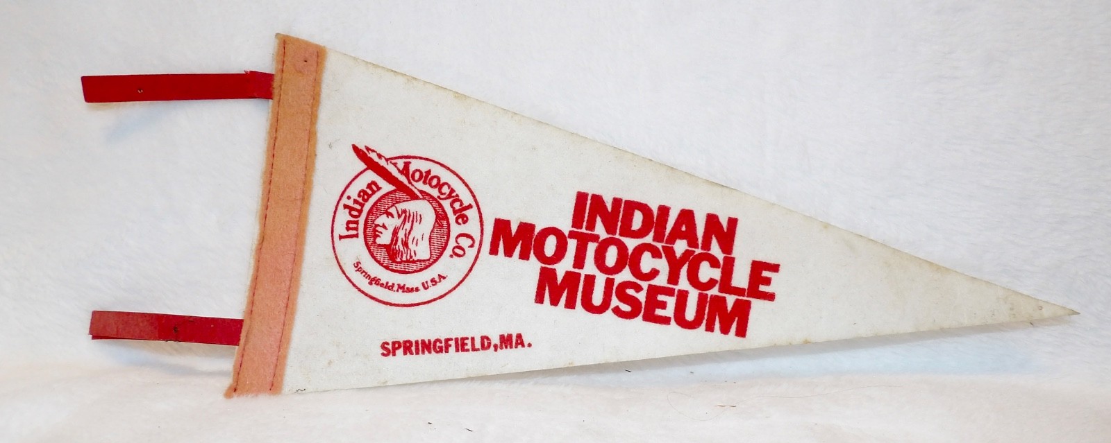 Vintage Indian Motorcycle Museum pennant. Springfield, Massachusetts