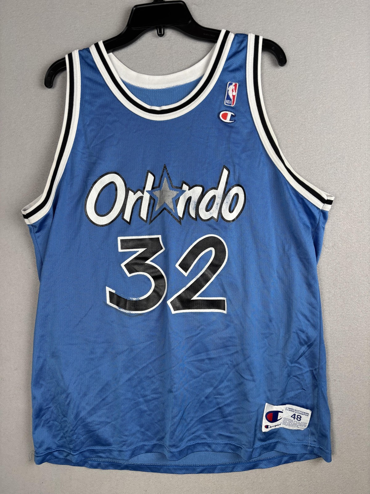 Vintage Orlando Magic Jersey Mens 48 Blue NBA Basketball Shaq Champion 90s