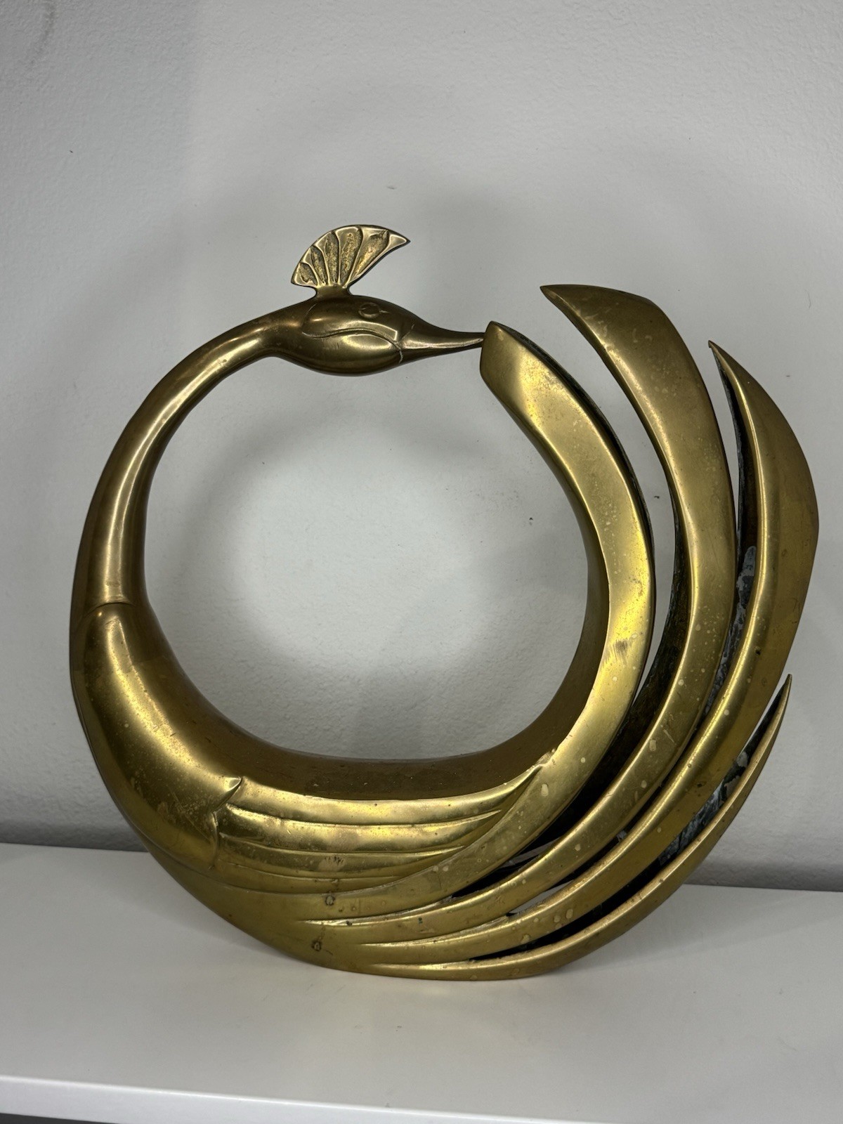 Vintage Brass Peacock Decor Dolbi Cashier MCM
