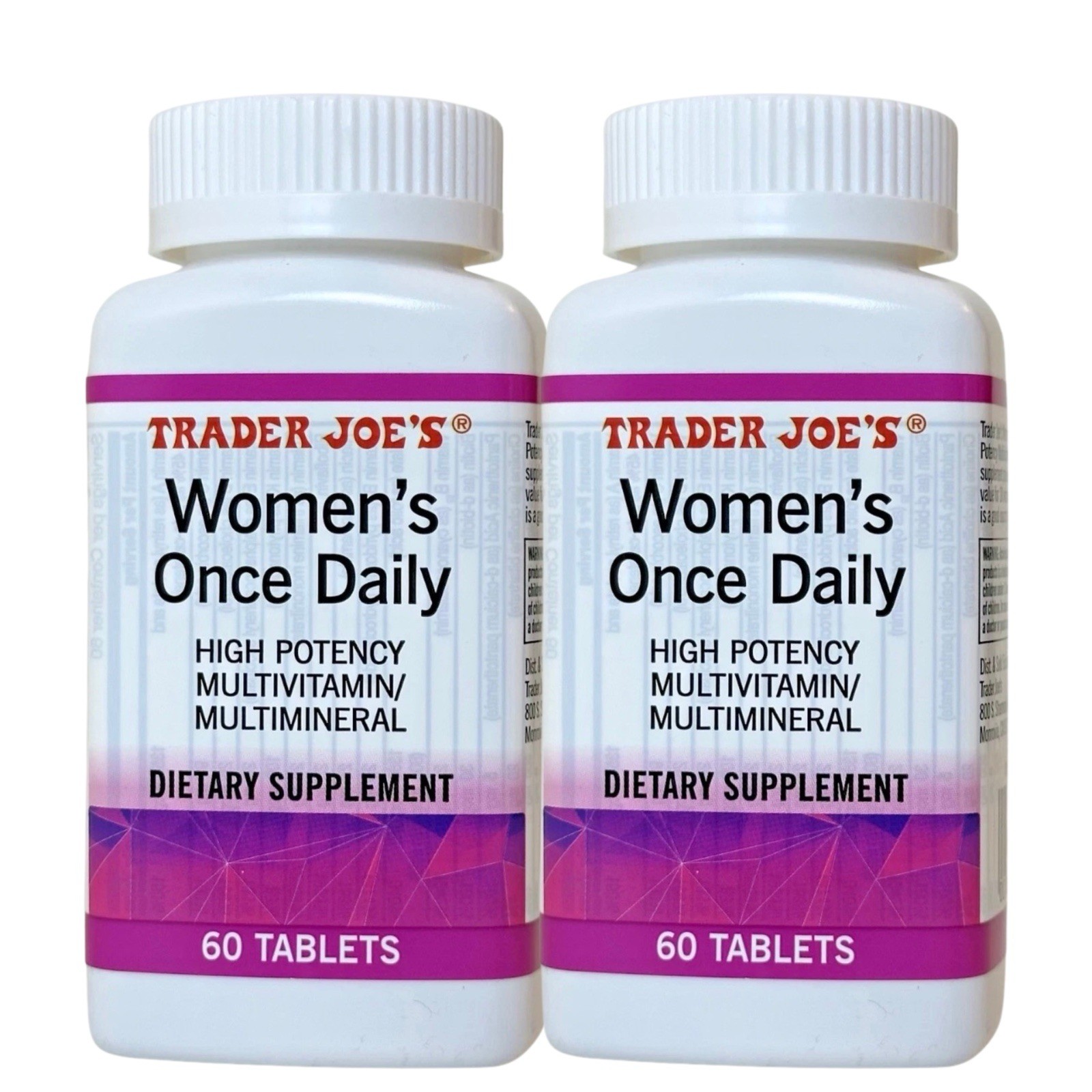 Trader Joe’s Women’s Once Daily High Potency Multivitamin-60Tab/By05/28 (2 Pack)