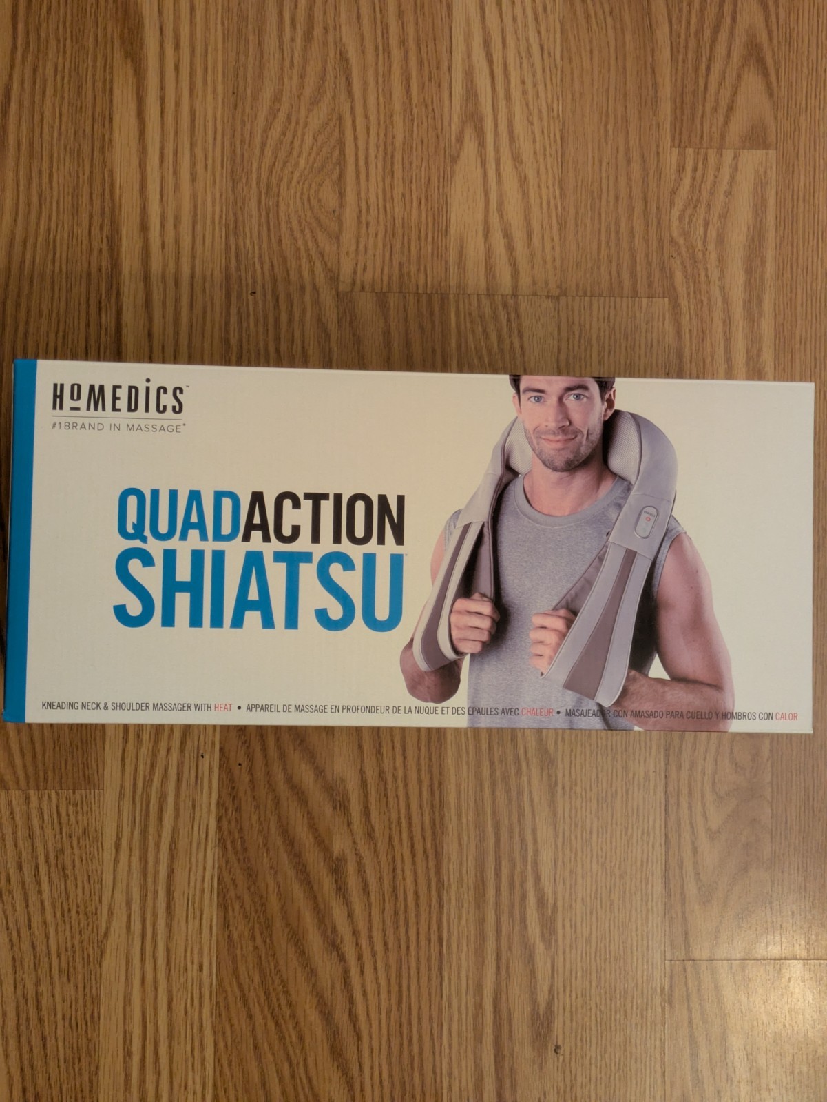 HoMedics QuadAction Shiatsu Neck Shoulder Massager Heat Kneading NMS-620H New