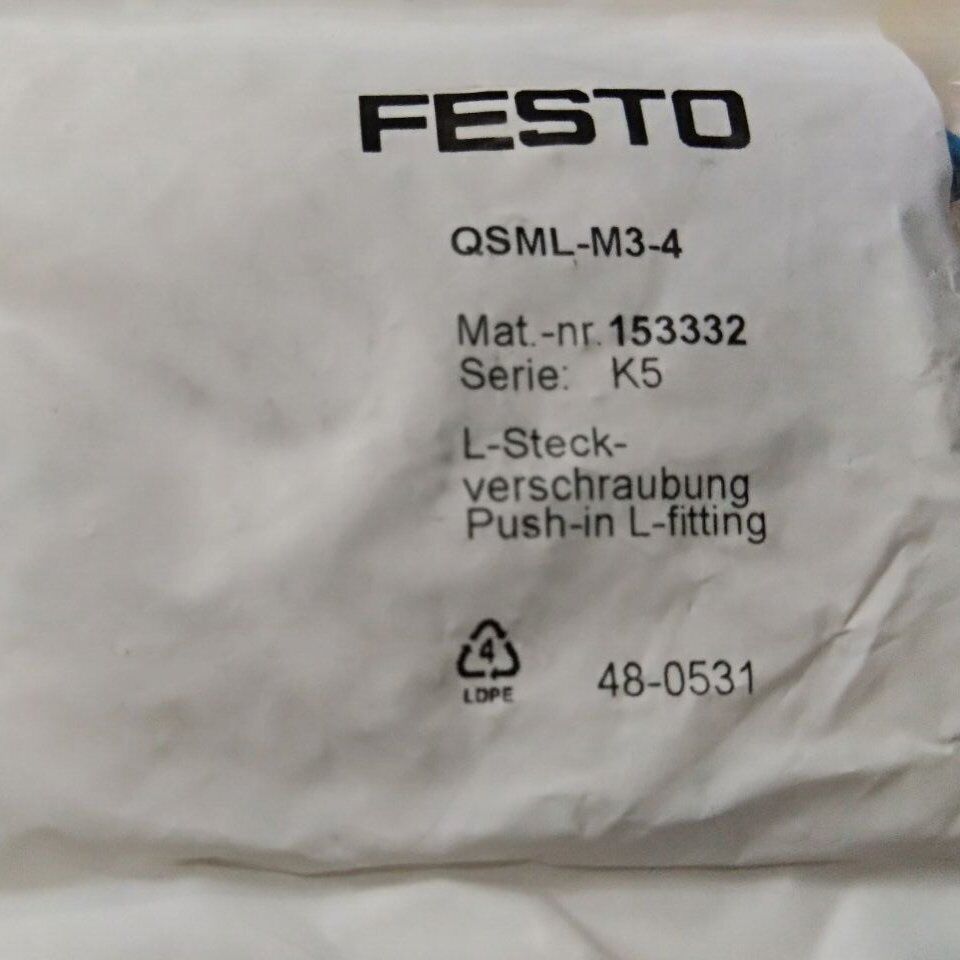 10PCS NEW FIT FOR FESTO Push-In Fittings QSML-M3-4 153332