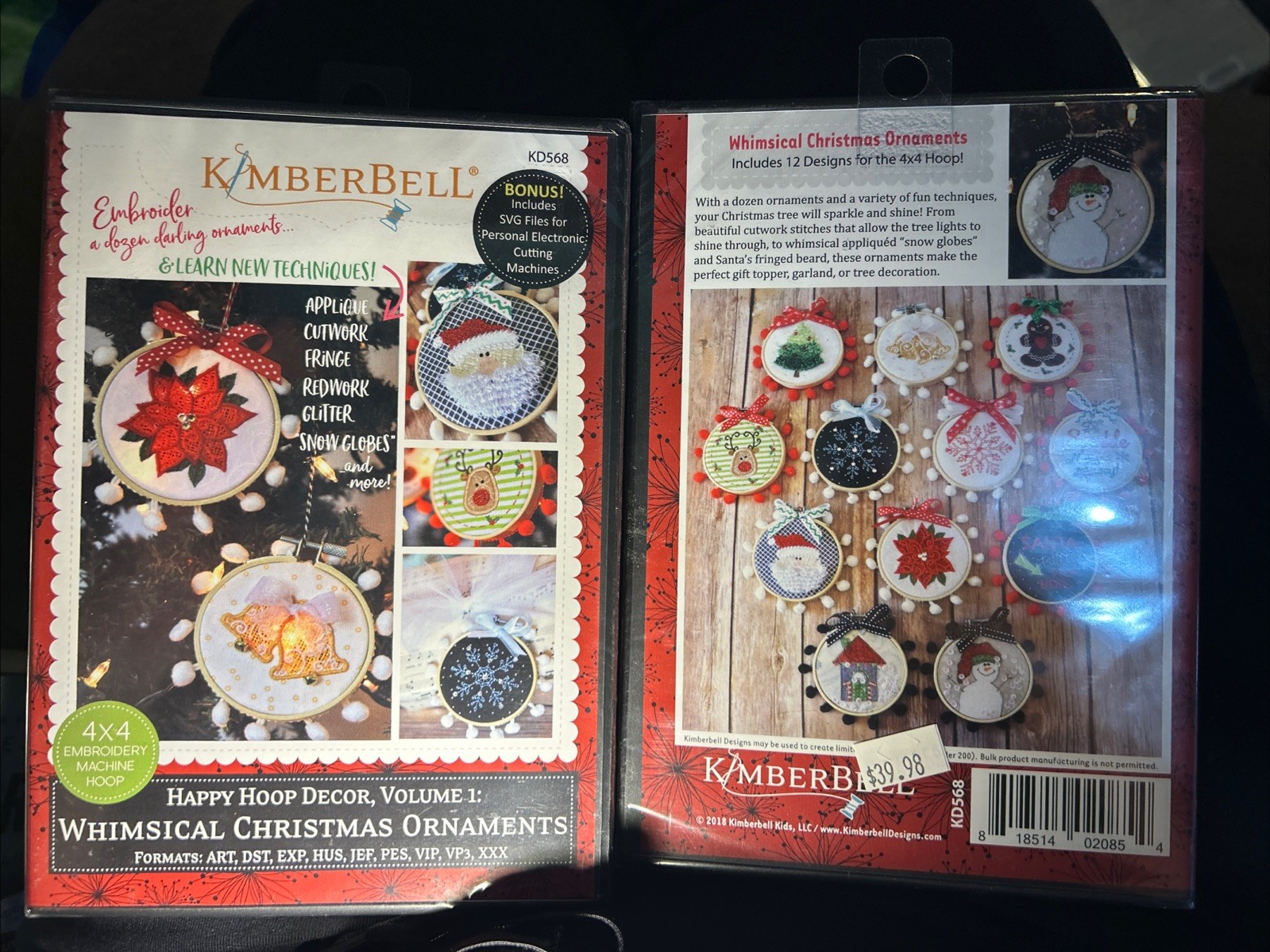 KIMBERBELL Happy Hoop Decor Vol 1 Whimsical Christmas Ornaments Embroidery CD KIMBERBELL Happy Hoop Decor Vol 1 Whimsical Christmas Ornaments Embroidery CD