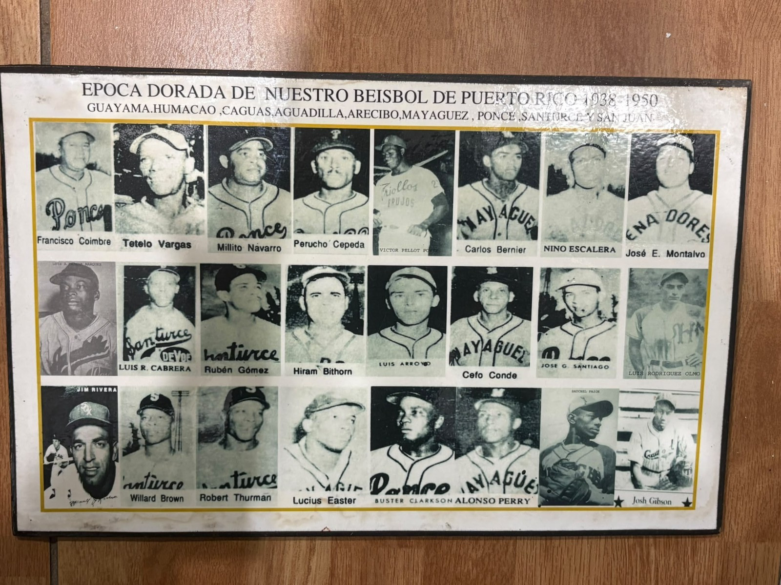 OVERSIZE PUERTO RICO ADVERTISING WOOD PHOTOGRAPH JOSH GIBSON HIRAM BITHORN XXL OVERSIZE PUERTO RICO ADVERTISING WOOD PHOTOGRAPH JOSH GIBSON HIRAM BITHORN XXL