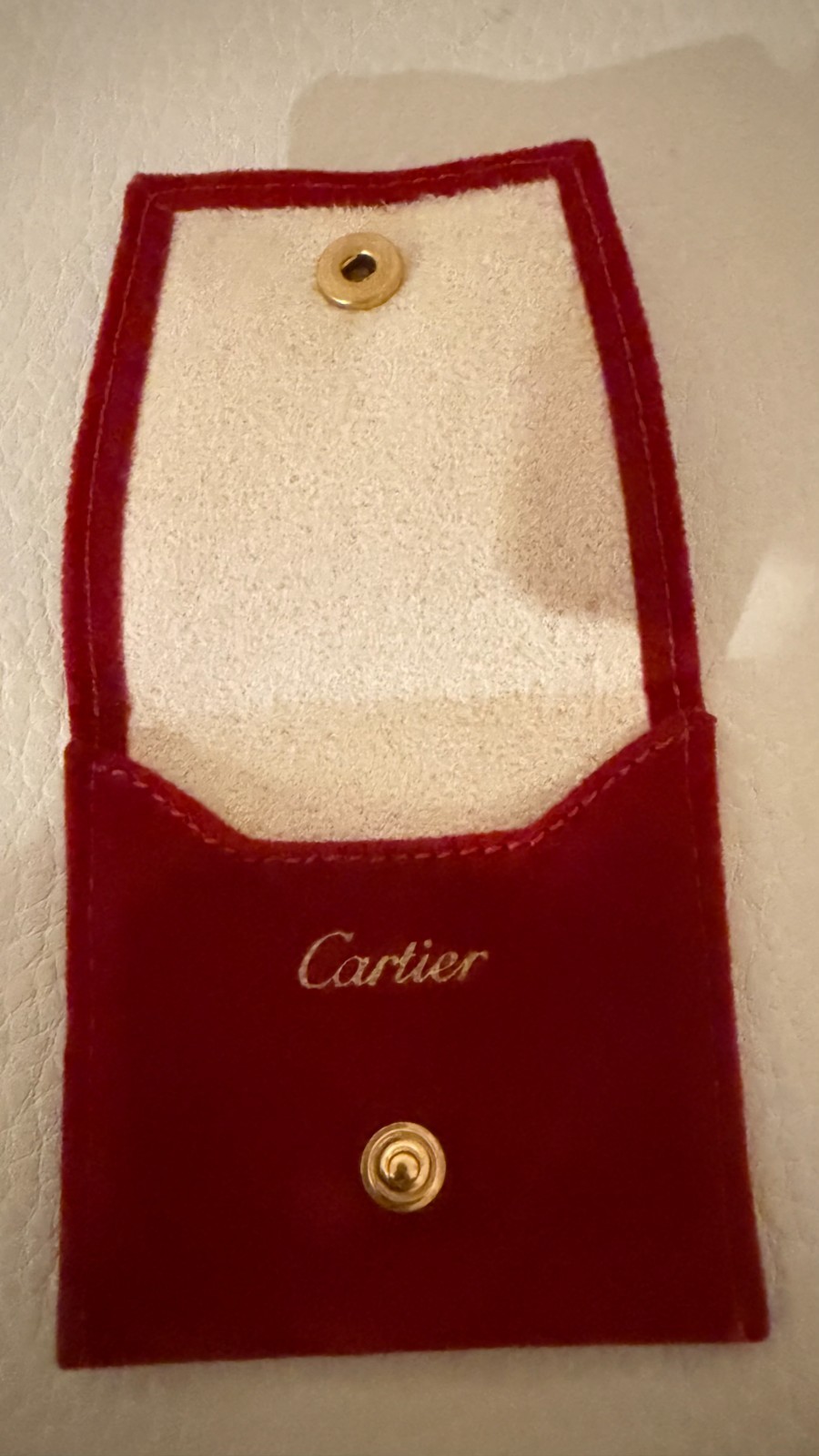 Cartier mini Red Jewelry Travel/Storage Pouch Ring Earrings Size 2 3/4 Cartier mini Red Jewelry Travel/Storage Pouch Ring Earrings Size 2 3/4