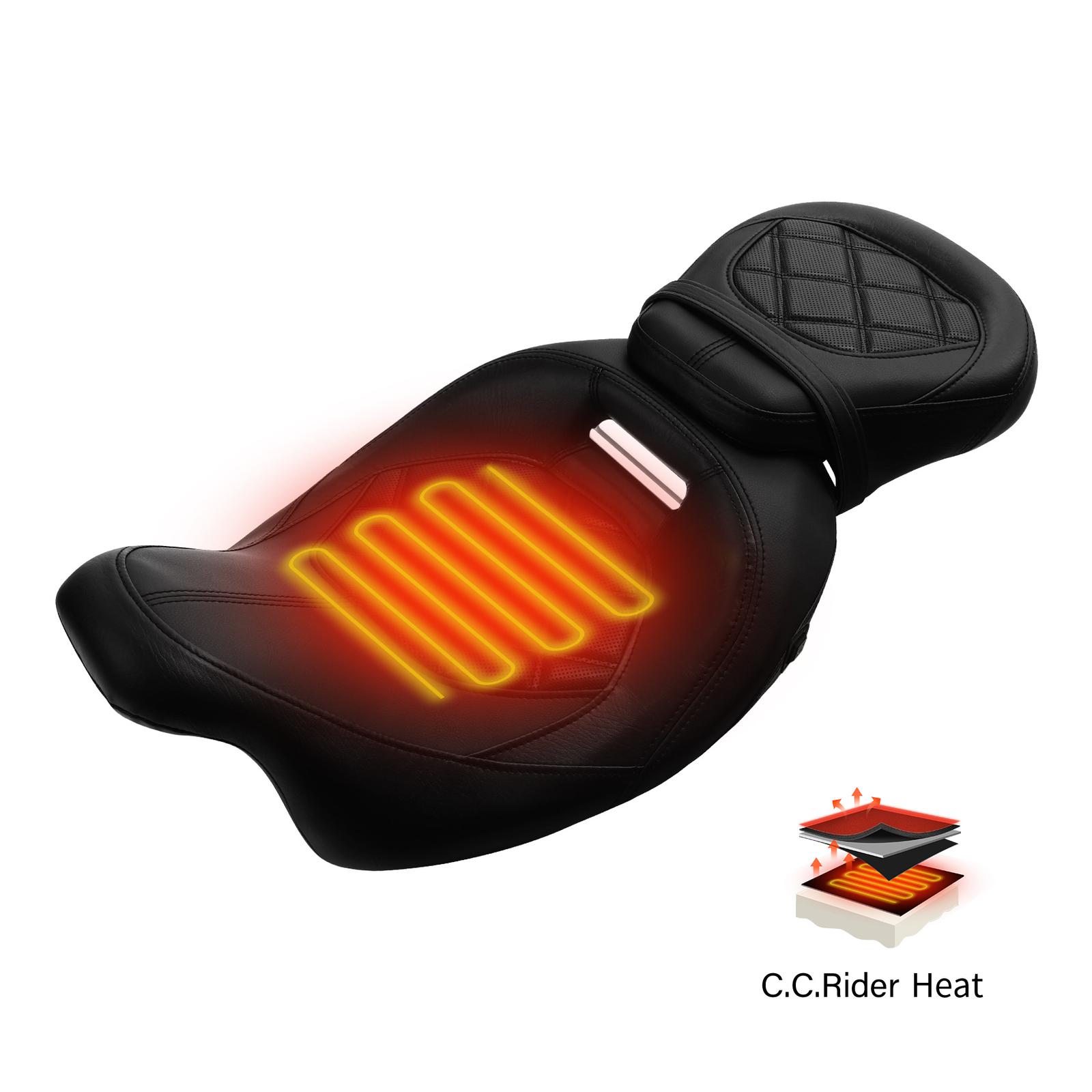 Driver Passenger Heated Seat Fit For Harley Touring Road Electra Glide 2009-2023