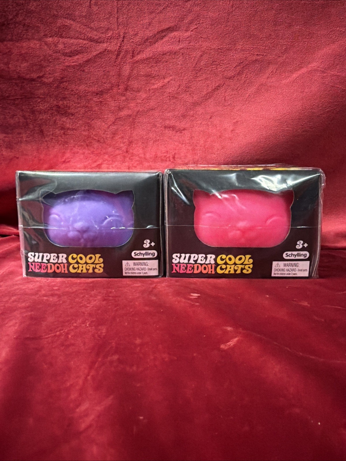 Authentic Super Needoh Cool Cats - XL Lot Of 2 - Pink And Purple Authentic Super Needoh Cool Cats - XL Lot Of 2 - Pink And Purple