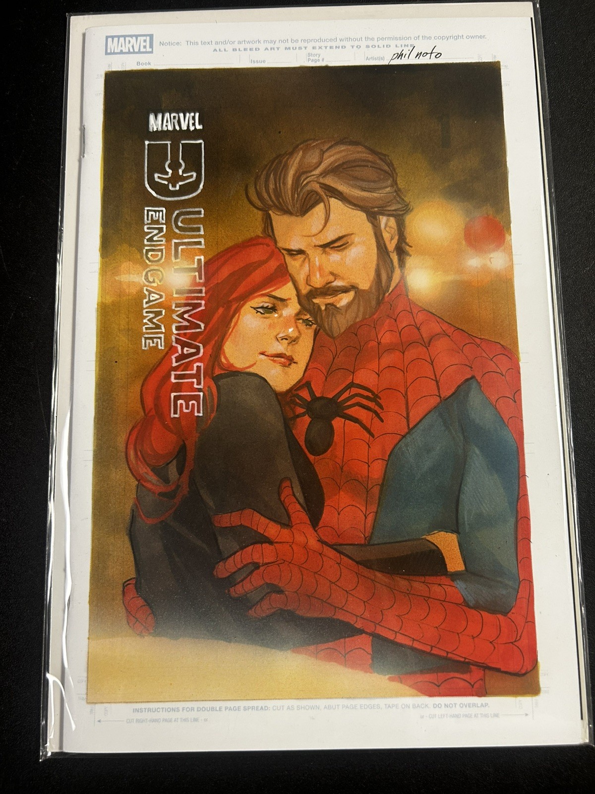 PHIL NOTO ORIGINAL ART SKETCH COVER SPIDER-MAN MARY JANE ULTIMATE ENDGAME BLANK