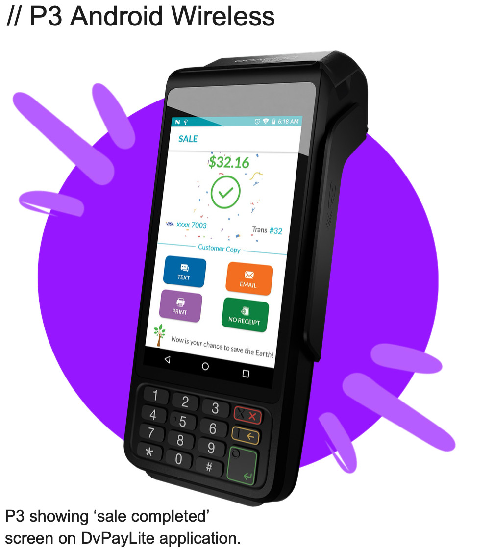 Dejavoo P3 4G Wi-Fi Bluetooth Wireless Credit Card Machine Dejavoo P3 4G Wi-Fi Bluetooth Wireless Credit Card Machine