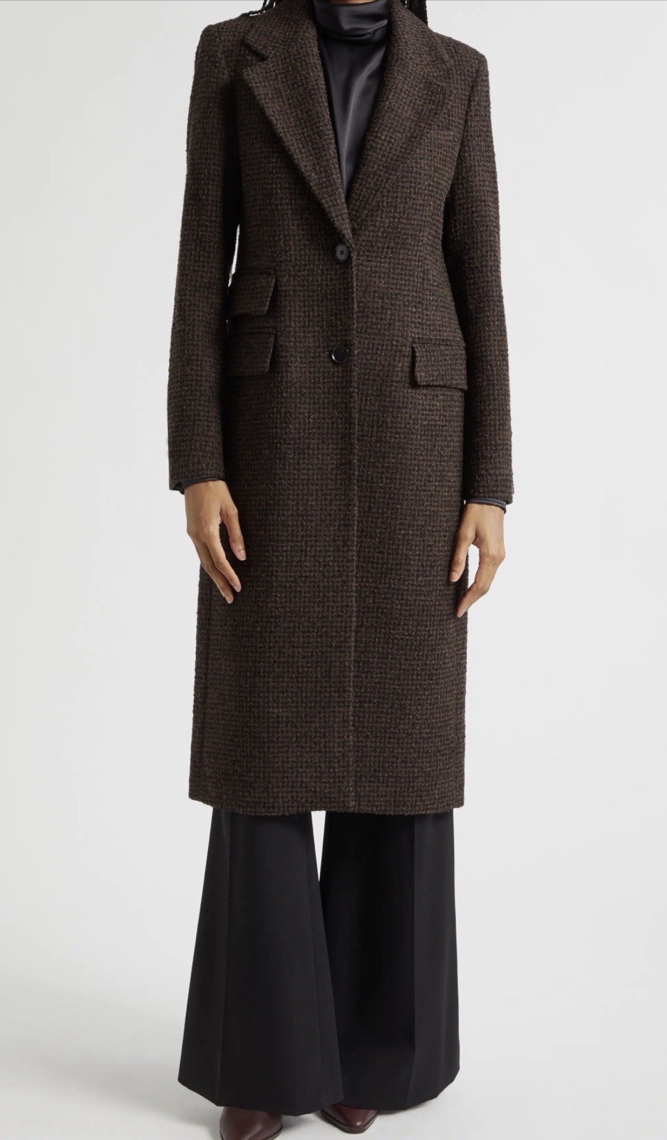 New Reiss Kai Check Wool Blend Bouclé Brown Coat Size 4 $598 New Reiss Kai Check Wool Blend Bouclé Brown Coat Size 4 $598
