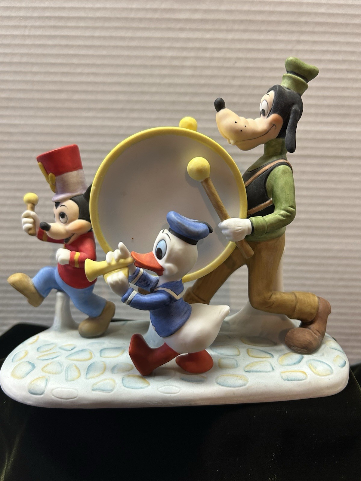 Vintage Walt Disney Porcelain Mickey Mouse, Goofy & Donald Duck Marching Band