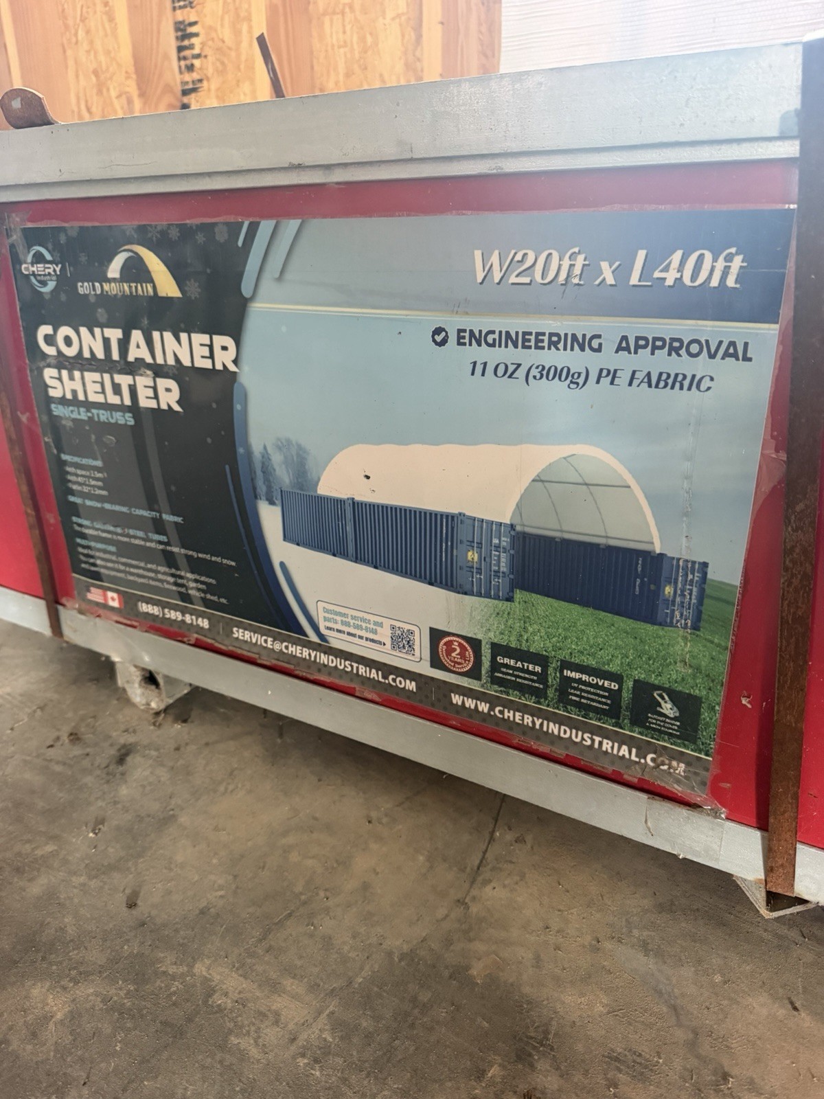 Lot #66 NEW Chery Industrial Container Shelter (20x40) Lot #66 NEW Chery Industrial Container Shelter (20x40)