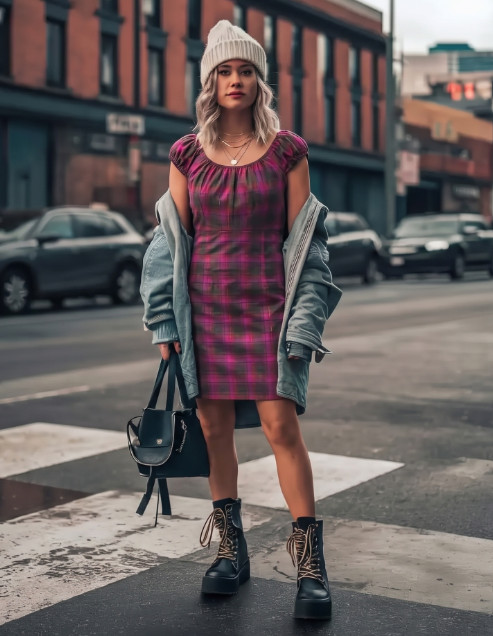 VTG Girlfriends LA Plaid Mini Dress 90s Clueless Mall Grunge SZ S