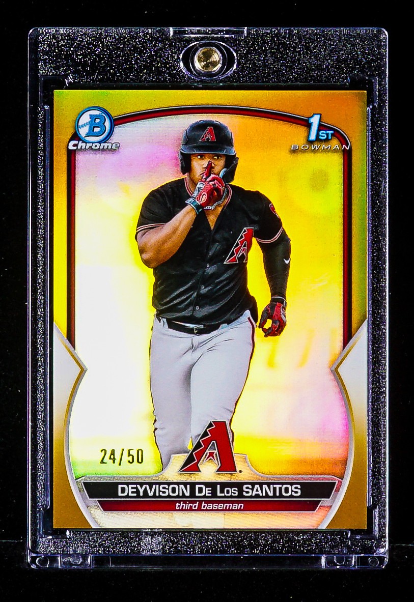 Deyvison De Los Santos RARE GOLD REFRACTOR 1ST BOWMAN /50 Diamondbacks