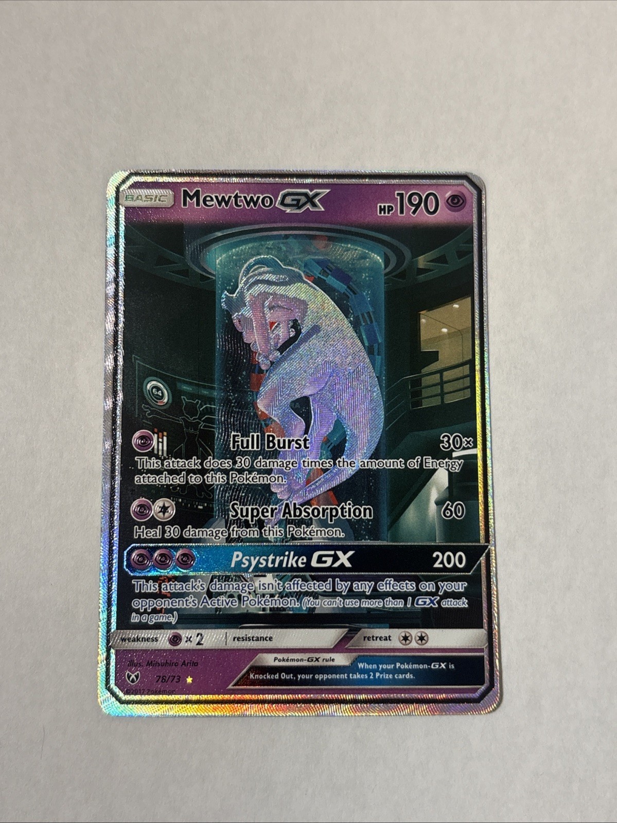 Mewtwo GX Mewtube 78/73 Pokemon Card Shining Legends Sun & Moon Secret Rare MINT Mewtwo GX Mewtube 78/73 Pokemon Card Shining Legends Sun & Moon Secret Rare MINT