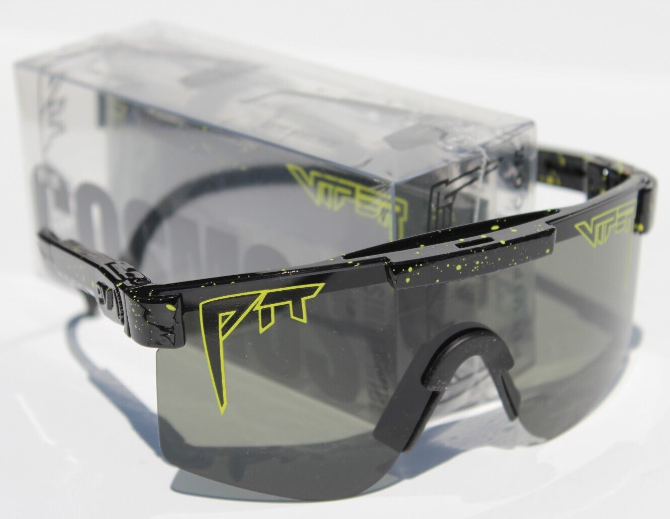 PIT VIPER The Cosmos Sunset Sunglasses Black/Yellow/Gray Wrap Single Wide NEW