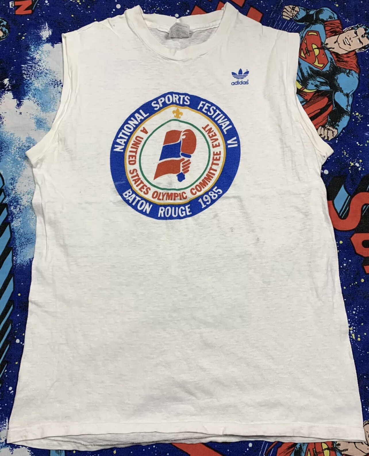 Vintage 1985 Adidas National Sports Festival VI. Baton Rouge Tank Top Men\'s L