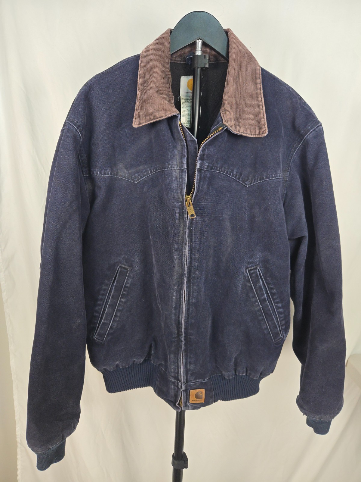 Vintage 2004 Carhartt J14 MDT Santa Fe Jacket Mens Large Faded Navy Distressed