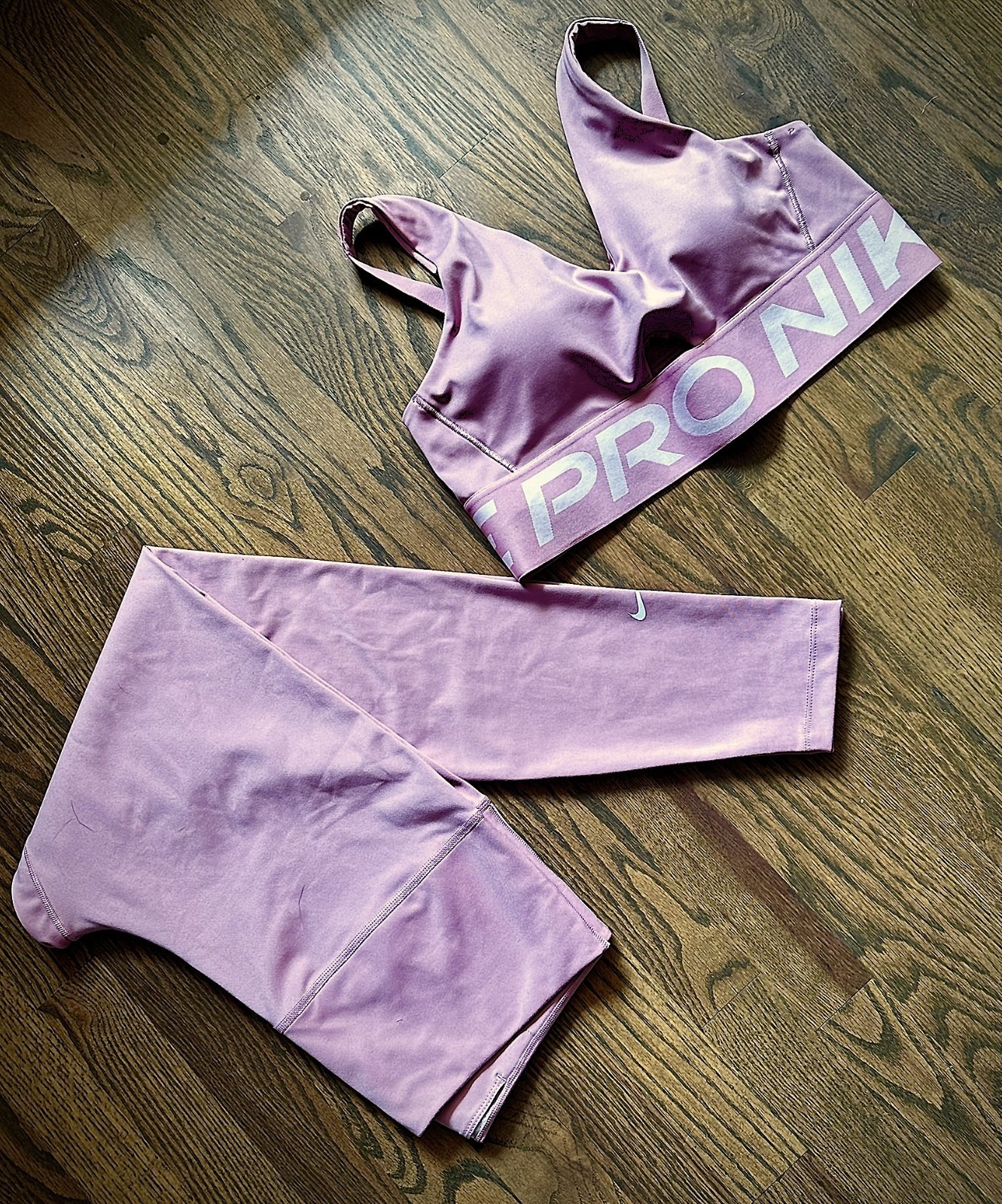 Women\'s Nike One High-Waisted 7/8 Leggings & Nike Pro Sports Bra, Size Large