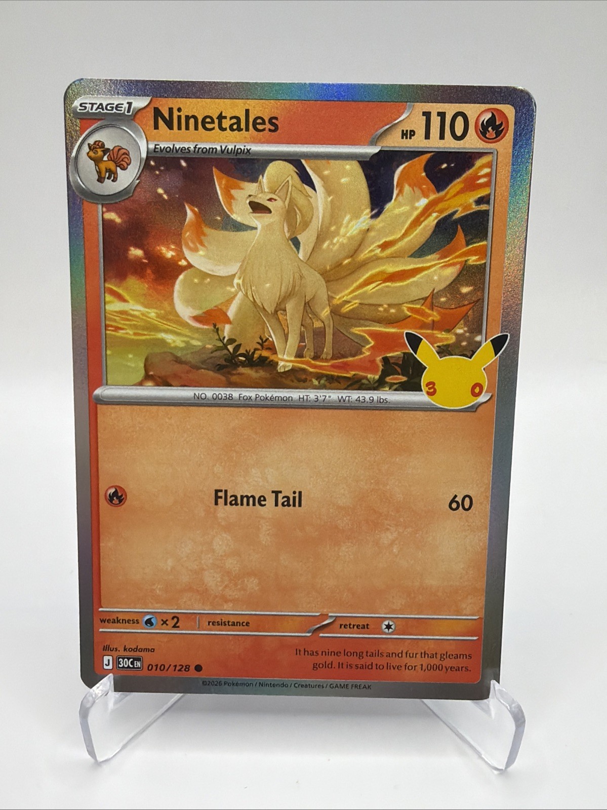 NINETALES 010/128 COMMON ME: 30TH CELEBRATION POKEMON NEAR MINT