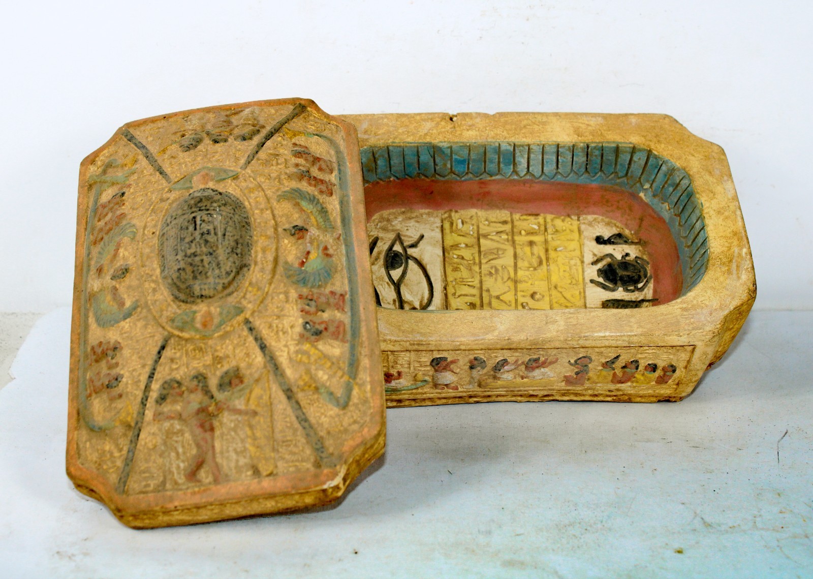 Rare Egyptian Antique Pharaonic Style Stone Box BC Era