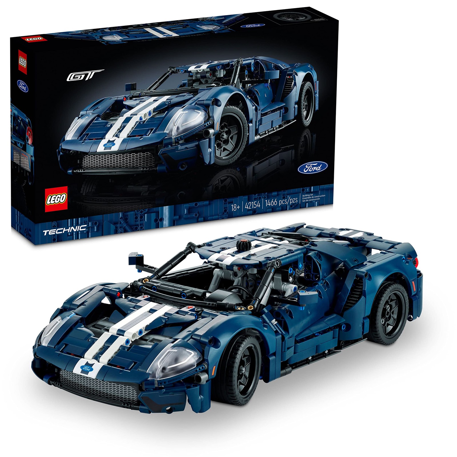LEGO Technic 2022 Ford GT Building Set for Adults - Collectible Blue,white LEGO Technic 2022 Ford GT Building Set for Adults - Collectible Blue,white