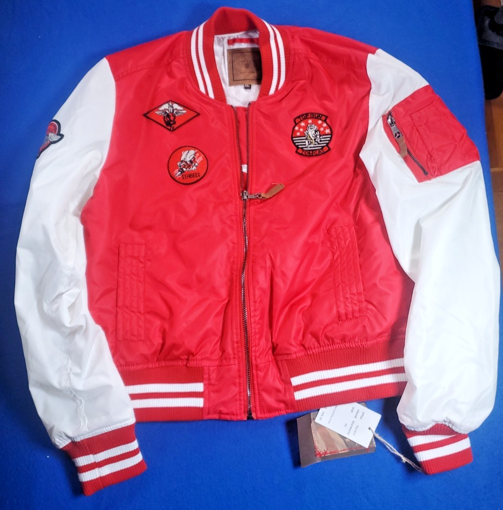 Top Gun An American Icon MA1 FLIGHT JACKET Red BOMBER USA Youth Size XL Top Gun An American Icon MA1 FLIGHT JACKET Red BOMBER USA Youth Size XL