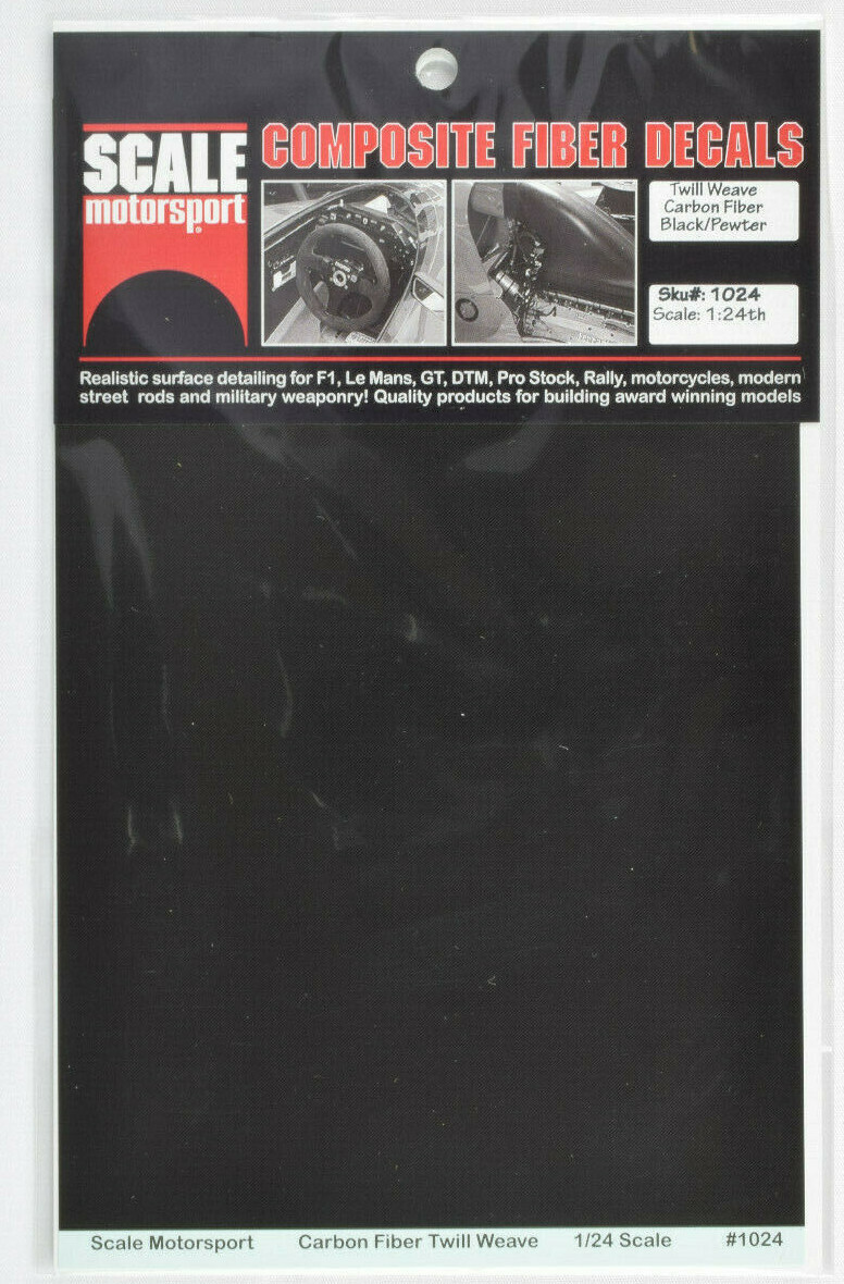 Scale Motorsport 1/24 Carbon Fiber Twill Weave Waterslide Decal Sheet 1024