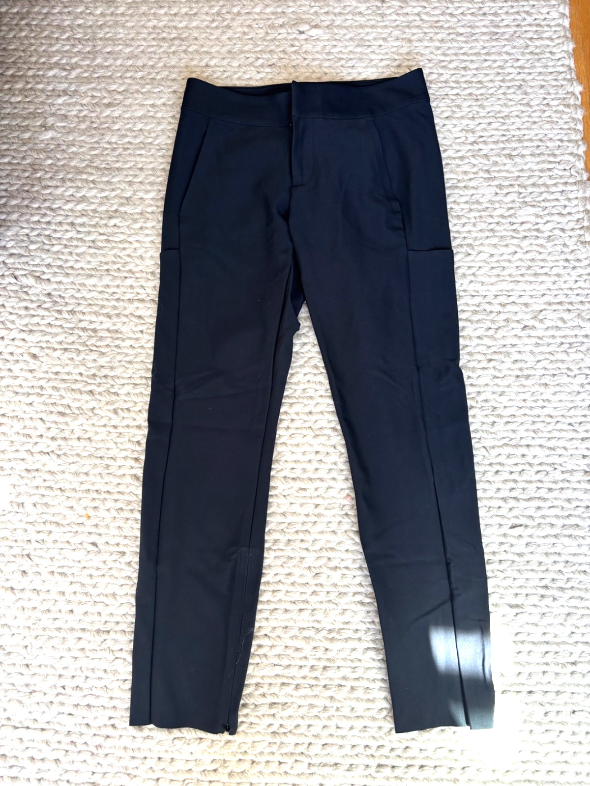 Athleta Women\'s Stellar Trouser Pant Size 4 Black Ankle Zip Stretch Athleisure Athleta Women\'s Stellar Trouser Pant Size 4 Black Ankle Zip Stretch Athleisure
