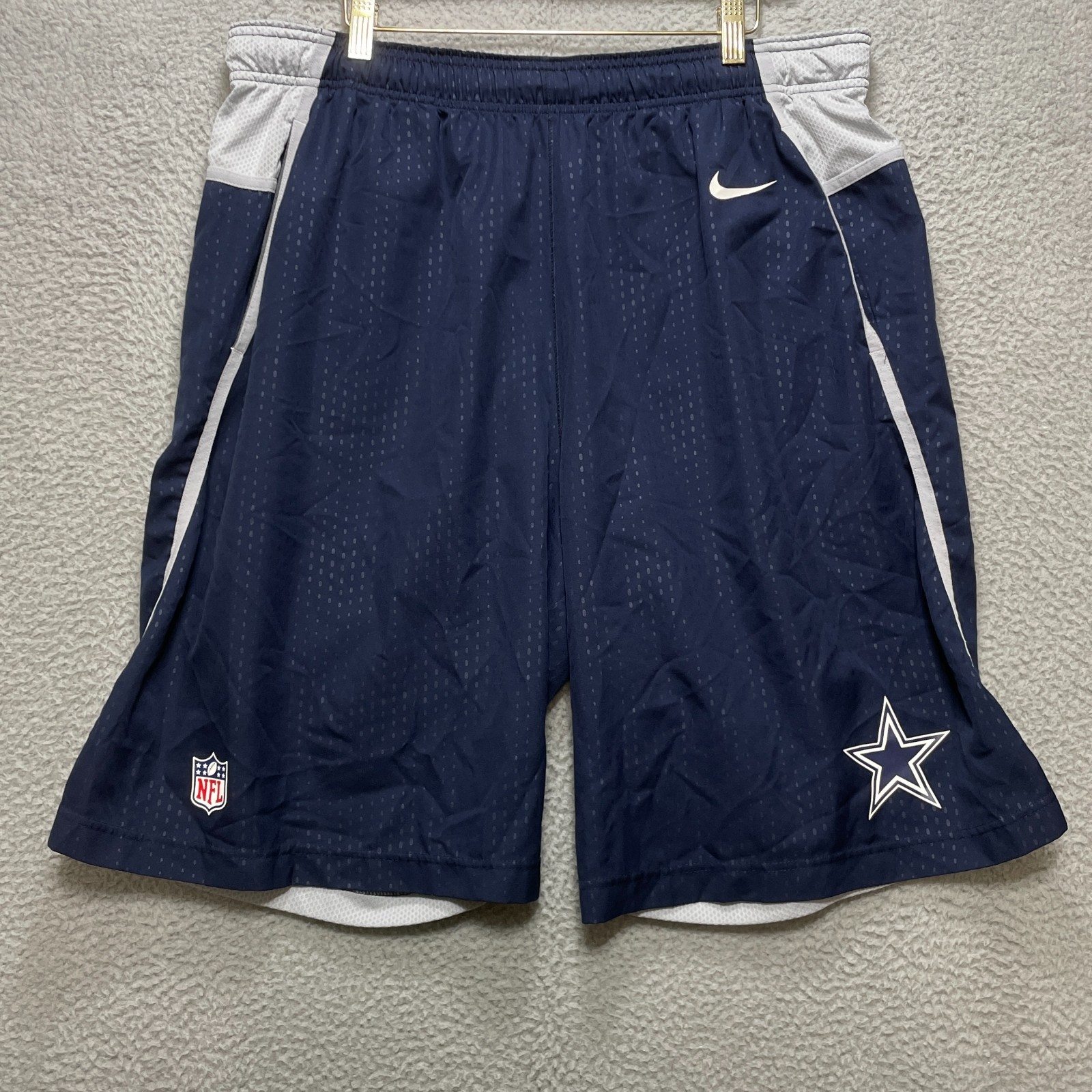 NIKE Dallas Cowboys Shorts Mens XL Navy Blue Dri Fit NFL On Field Football