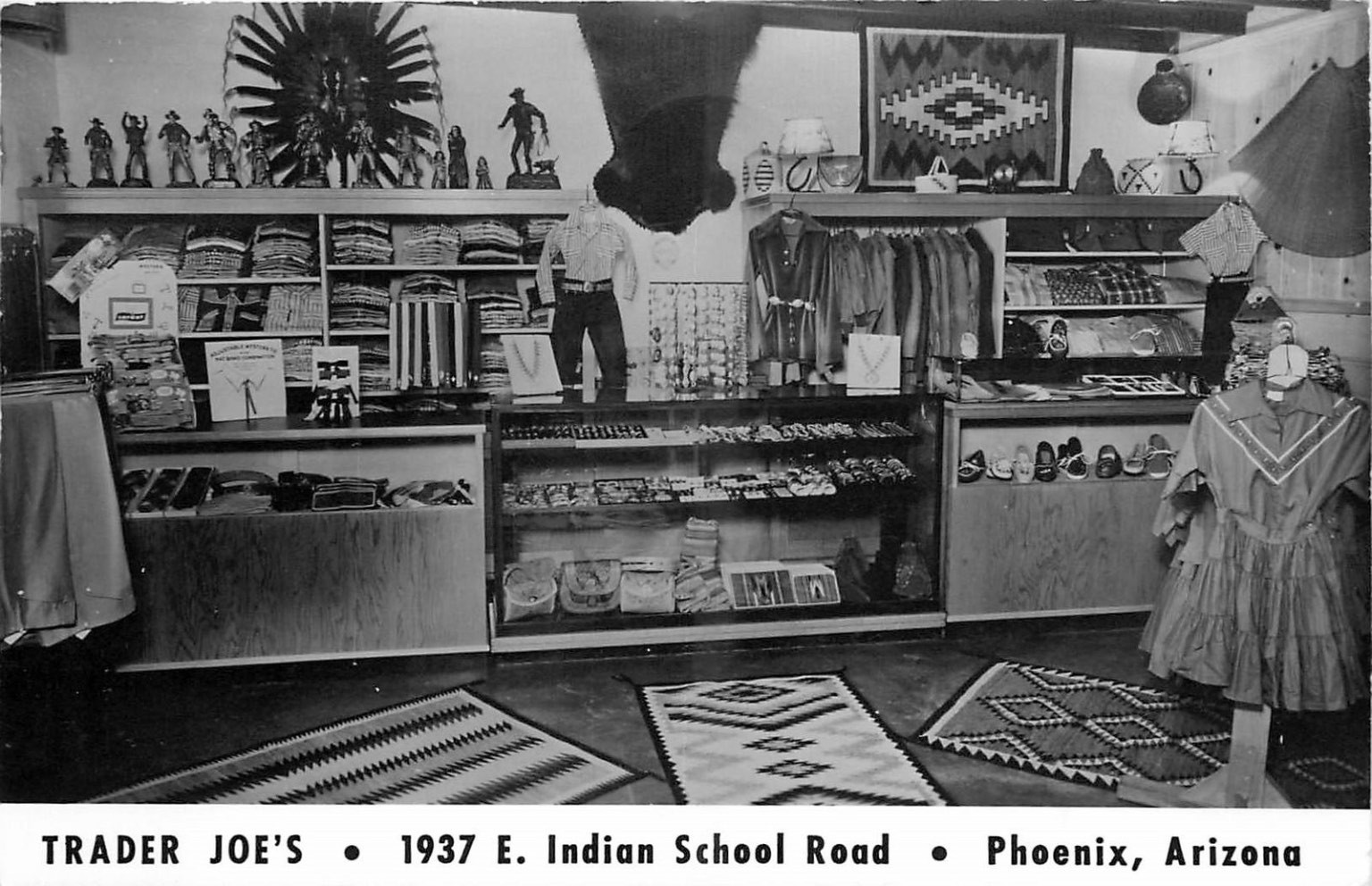 1954 Trader Joe's Phoenix AZ Real Photo Postcard Vintage Store Interior RPPC