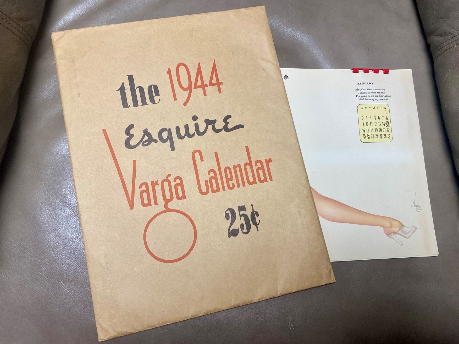 Vintage 1944 Esquire Varga calendar, Complete, attached w/Original Envelope Vintage 1944 Esquire Varga calendar, Complete, attached w/Original Envelope