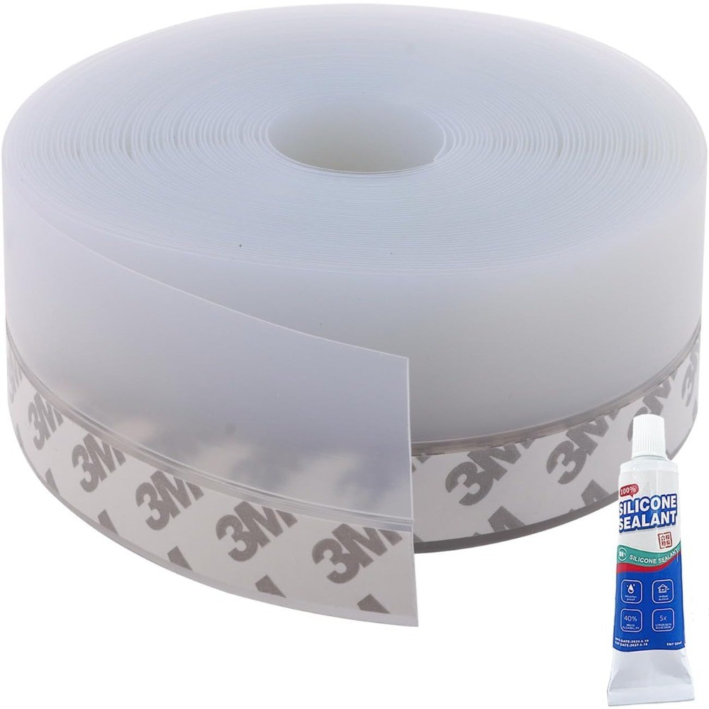 Weather Stripping Door Seal, 32 FT Door Draft Stopper Adhesive Silicone Seal