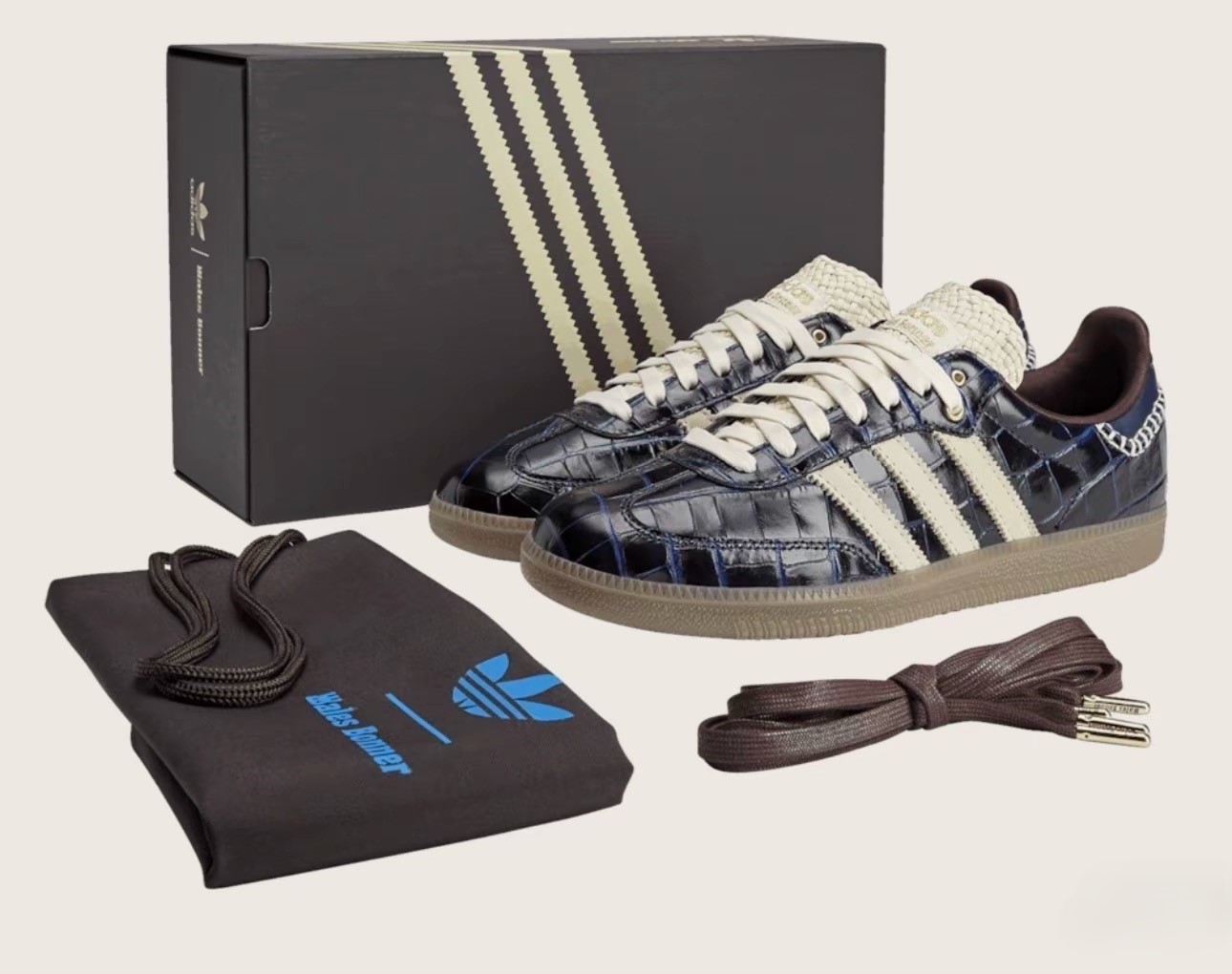 Wales Bonner × adidas Samba Collegiate Navy Wonder White JH9825 Wales Bonner × adidas Samba Collegiate Navy Wonder White JH9825