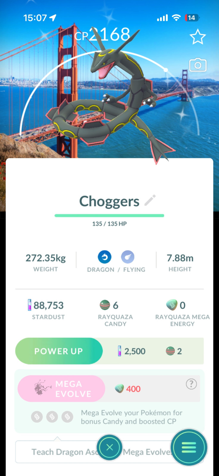 Pokemon Go PTC - Shiny San Francisco SF Ray Rayquaza 2026 New Background BG