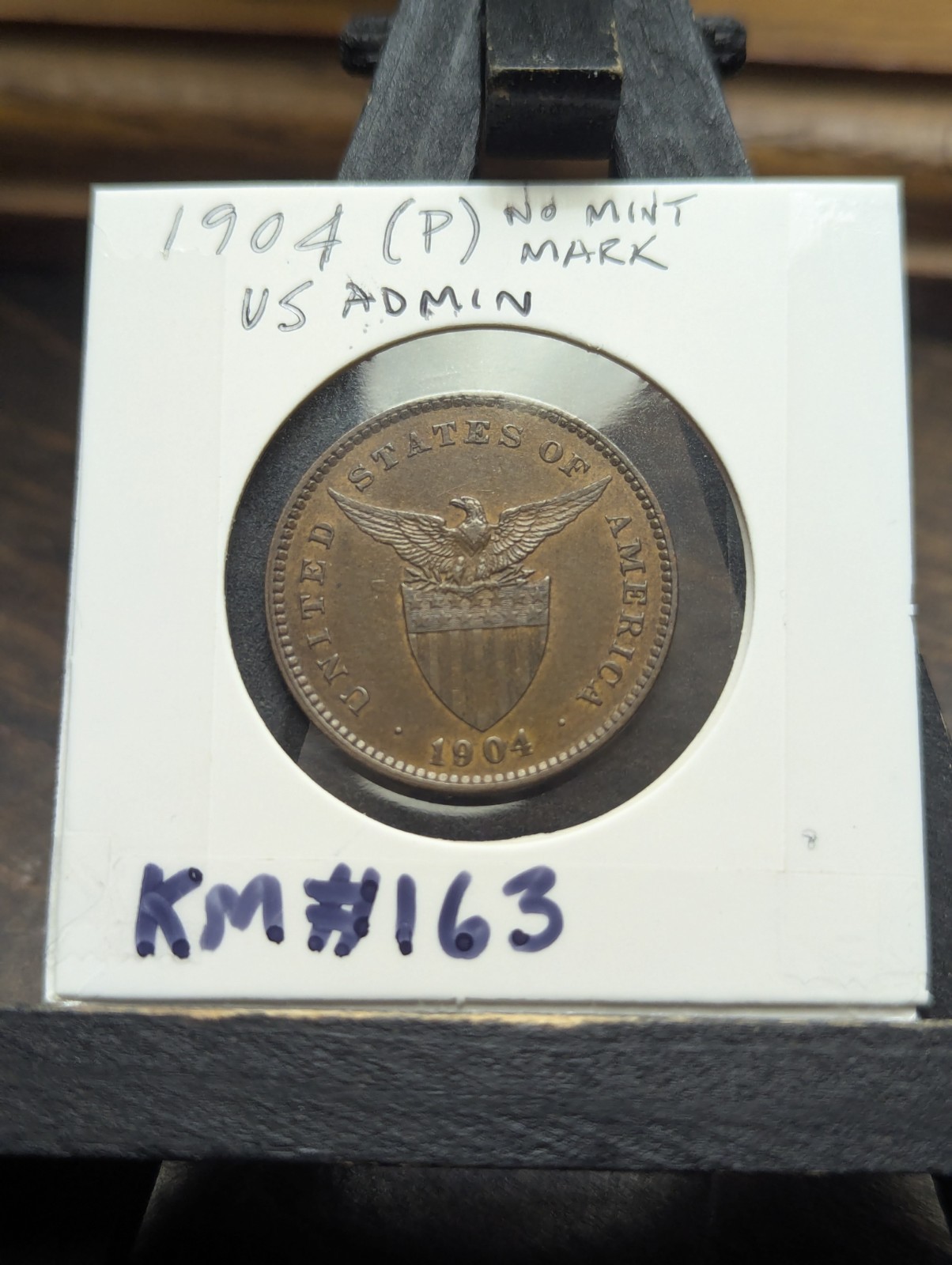 Philippines Centavo 1904 P Bronze Coin KM#163 Filipinas One Cent (w/ Coin Flip)