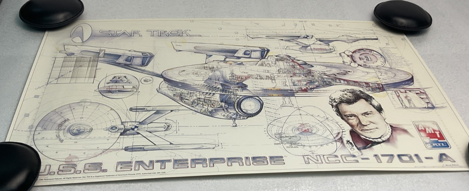 Star Trek U.S.S. Enterprise NCC-1701-A Cutaway Poster AMT Ertl C Bruce Morse A30